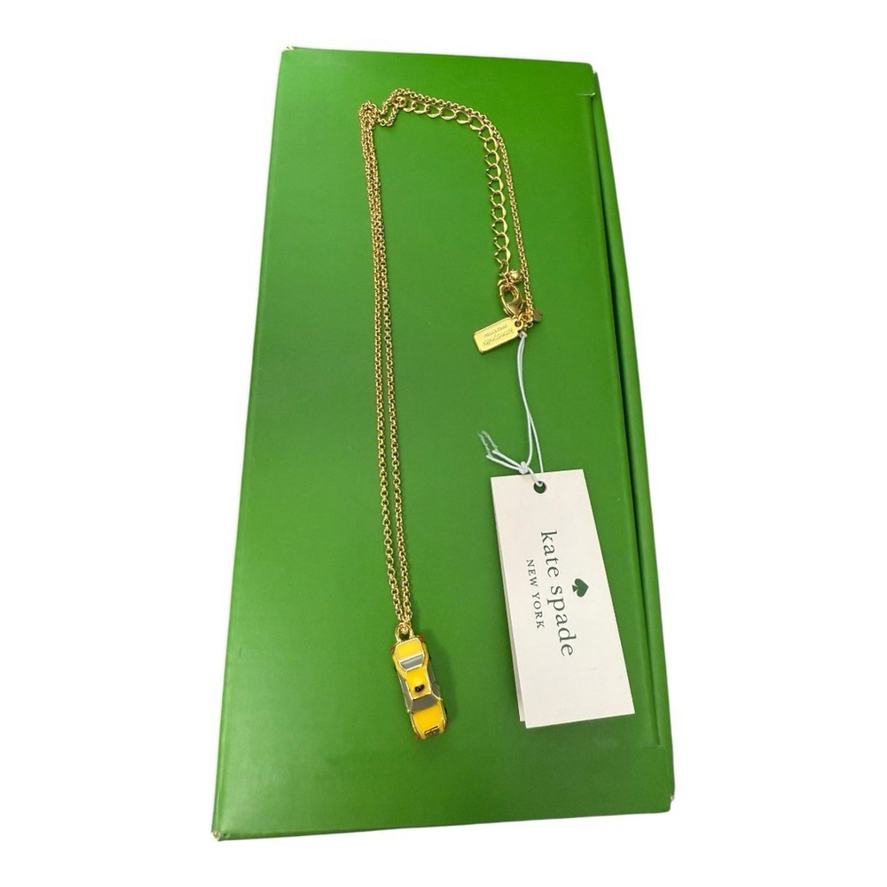 Kate Spade New York Ma Cherie Taxi Mini Pendant Necklace NWT Yellow Car Taxi